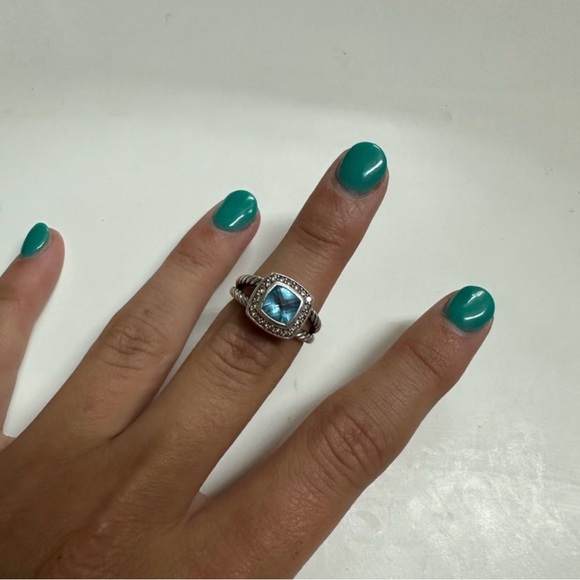 David Yurman Blue Topaz Earrings and Ring Set - Picture 4 of 6